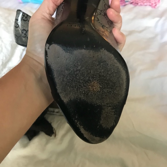 Gucci logo open toe stilettos with horsebit - Picture 4 of 5